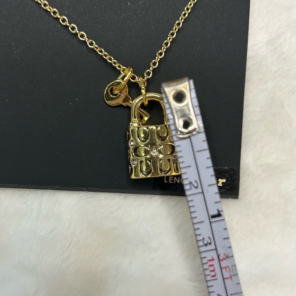 COACH Quilted Padlock Key Necklace - Picture 5 of 7